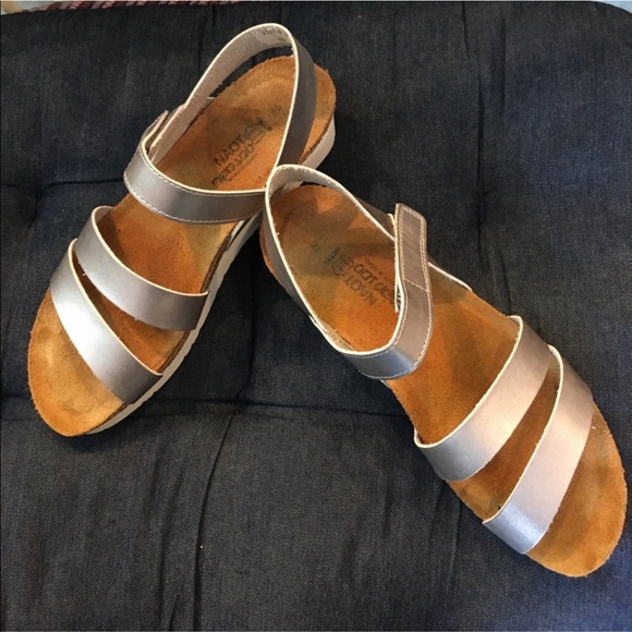 naot silver sandals